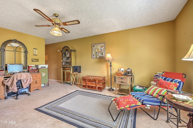 713 Teasel Dr Unit 0, Kingsport, TN 37660 - carpeted office with ceiling fan and a textured ceiling
