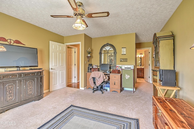 713 Teasel Dr Unit 0, Kingsport, TN 37660 - carpeted office with a ceiling fan and a textured ceiling