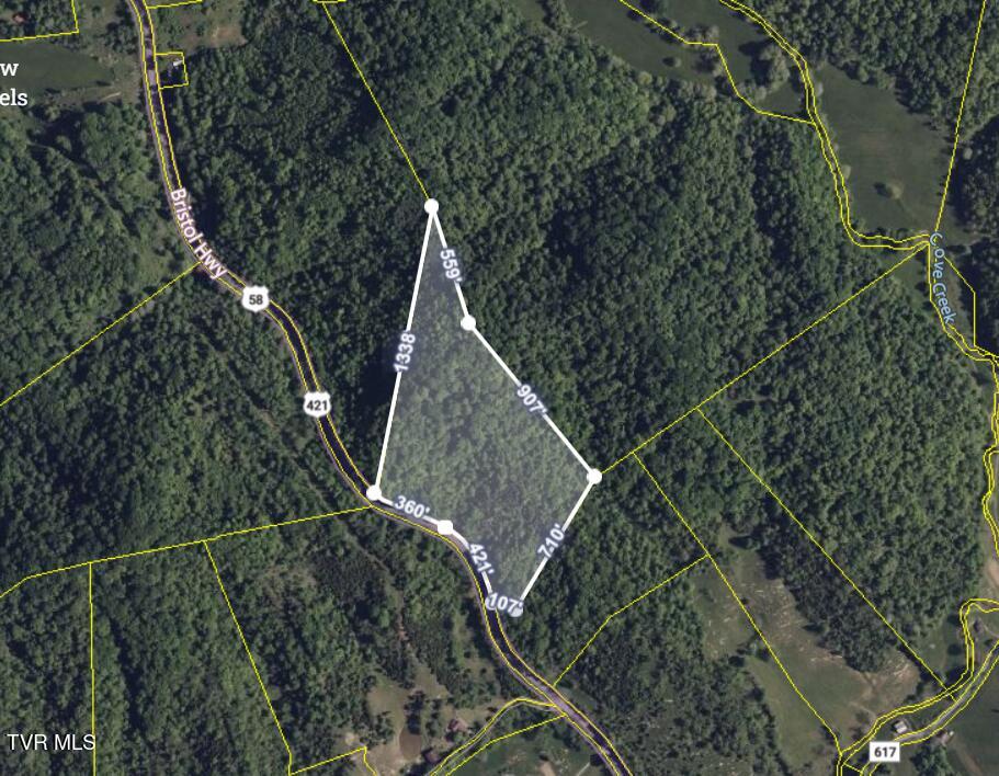 14461 Bristol Hwy, Bristol, VA 24202 - map / location featuring property parcel outlined