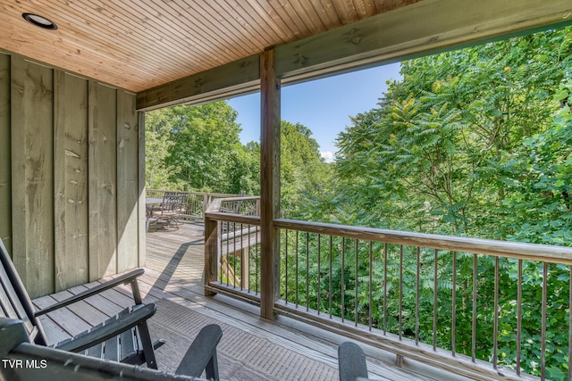 410 Eagle Ridge Rd, Roan Mountain, TN 37687 - wooden terrace featuring view of scattered trees