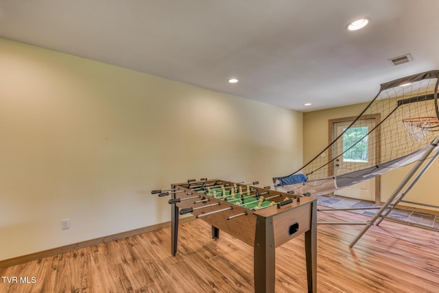 410 Eagle Ridge Rd, Roan Mountain, TN 37687 - game room with wood finished floors and recessed lighting