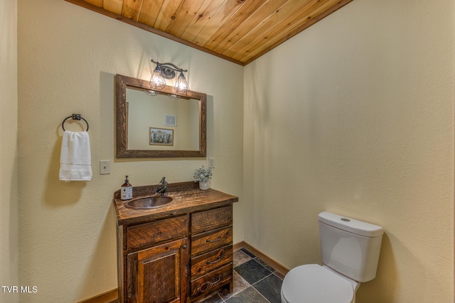 410 Eagle Ridge Rd, Roan Mountain, TN 37687 - half bath with wooden ceiling and vanity