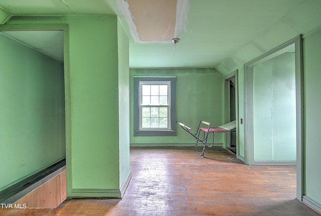 1230 Carolina Ave, Bristol, TN 37620 - hallway with hardwood / wood-style flooring and lofted ceiling