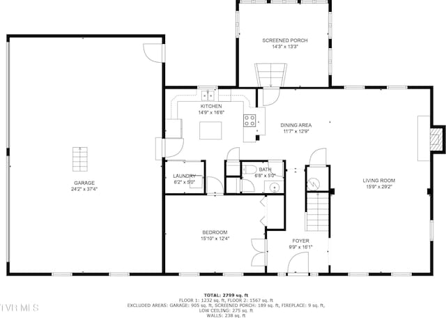 6054 Old Jonesboro Rd, Bristol, TN 37620 - view of property floor plan