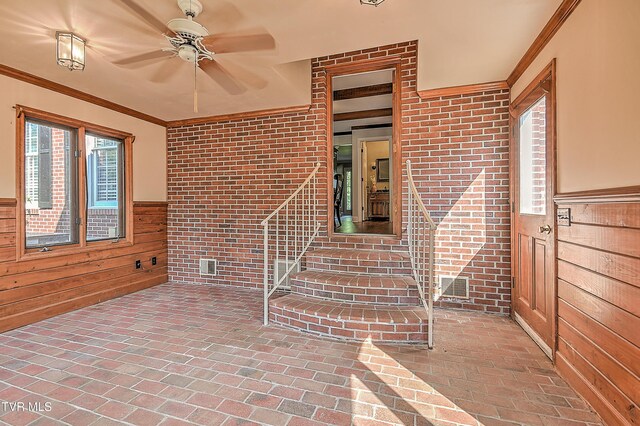 6054 Old Jonesboro Rd, Bristol, TN 37620 - doorway to property with a ceiling fan and a patio