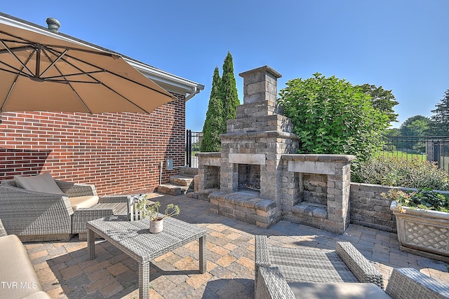 6054 Old Jonesboro Rd, Bristol, TN 37620 - view of patio featuring an outdoor stone fireplace