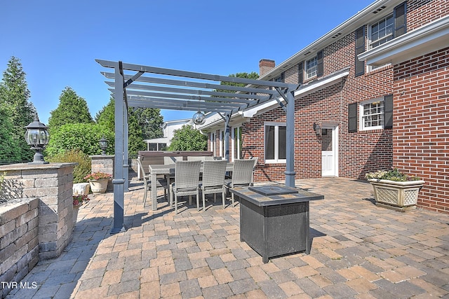 6054 Old Jonesboro Rd, Bristol, TN 37620 - view of patio featuring outdoor dining space and a pergola
