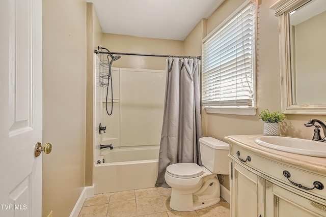 6054 Old Jonesboro Rd, Bristol, TN 37620 - full bathroom with vanity, shower / bath combination with curtain, and tile patterned floors