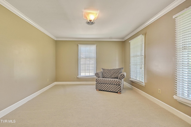 6054 Old Jonesboro Rd, Bristol, TN 37620 - living area featuring ornamental molding and carpet flooring