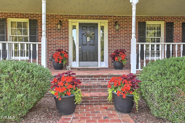 6054 Old Jonesboro Rd, Bristol, TN 37620 - entrance to property featuring a porch and brick siding