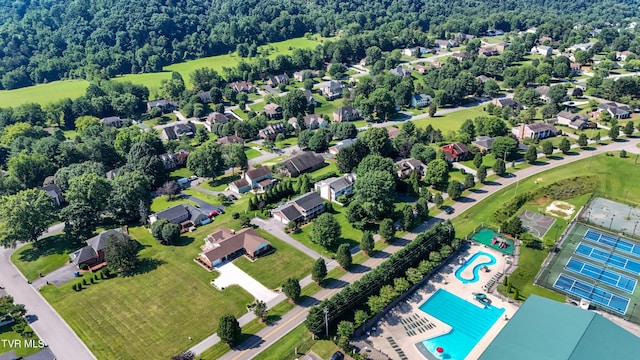 6054 Old Jonesboro Rd, Bristol, TN 37620 - aerial view of residential area featuring a pool