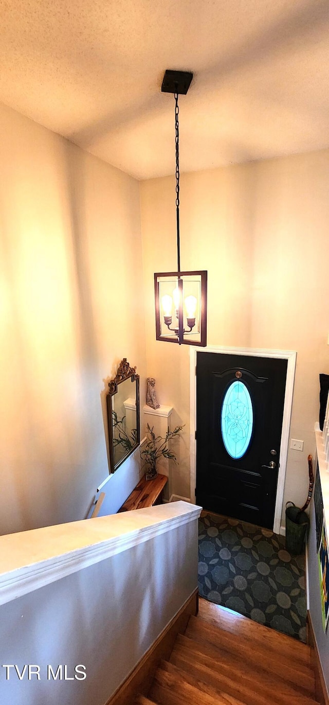 312 Old Franklin Pl Unit 5, Jonesborough, TN 37659 - foyer entrance featuring wood finished floors and a chandelier