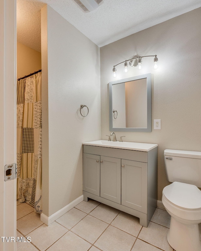 19275 Wyndale Rd, Abingdon, VA 24210 - bathroom featuring tile patterned flooring, vanity, and a textured ceiling
