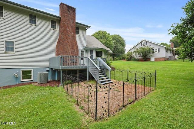 377 Overlook Dr, Blountville, TN 37617 - back of property featuring a chimney, a deck, and stairway