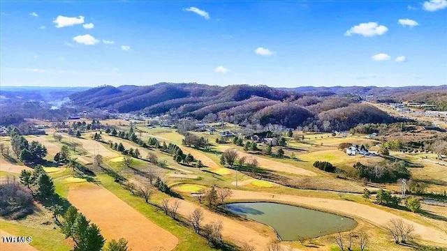 377 Overlook Dr, Blountville, TN 37617 - drone / aerial view of a water and mountain view and a golf club