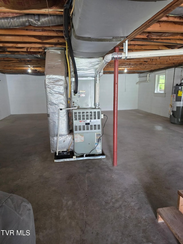 377 Overlook Dr, Blountville, TN 37617 - below grade area with gas water heater and heating unit