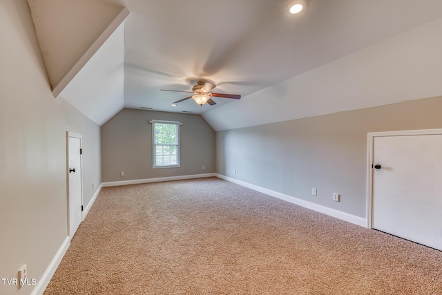 3 Chestnut Ridge Ct, Jonesborough, TN 37659 - bonus room featuring carpet, lofted ceiling, and ceiling fan