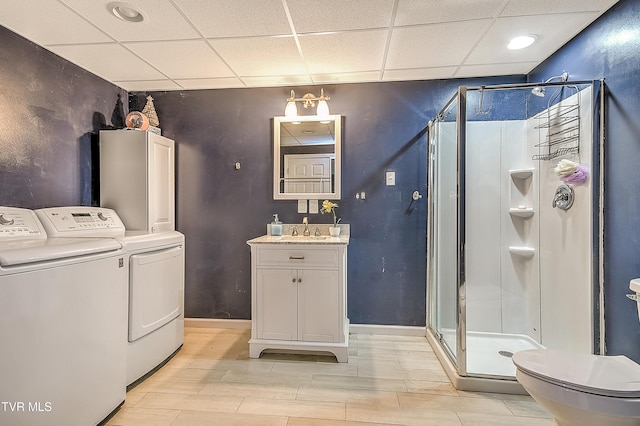 517 W Glade St, Glade Spring, VA 24340 - washroom featuring washer and dryer and light wood-style floors