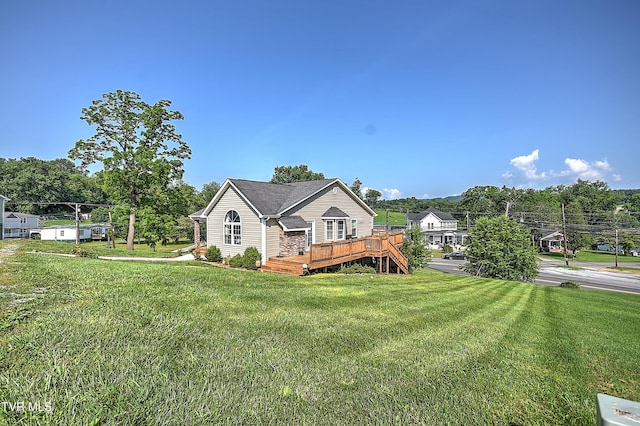517 W Glade St, Glade Spring, VA 24340 - view of front of property featuring a deck and a front yard