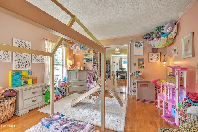 22643 Twin Oaks Rd, Abingdon, VA 24211 - recreation room with wood finished floors, a textured ceiling, and vaulted ceiling