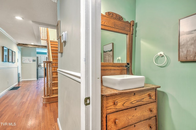 22643 Twin Oaks Rd, Abingdon, VA 24211 - corridor with light wood-style floors and crown molding