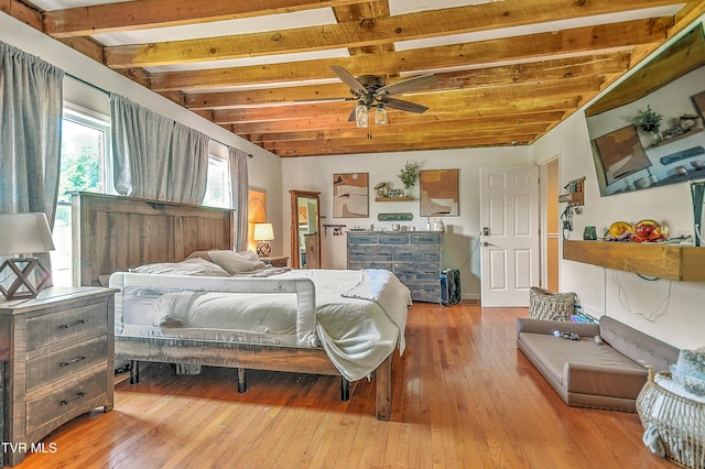 22643 Twin Oaks Rd, Abingdon, VA 24211 - bedroom with wood-type flooring and beam ceiling
