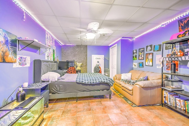 22643 Twin Oaks Rd, Abingdon, VA 24211 - bedroom with a drop ceiling and tile patterned floors