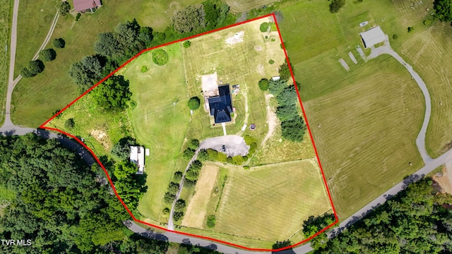 22643 Twin Oaks Rd, Abingdon, VA 24211 - aerial view of sparsely populated area with property parcel outlined