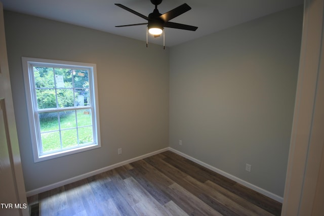 1524 Brown Ave, Jefferson City, TN 37760 - spare room featuring plenty of natural light, dark wood-type flooring, and a ceiling fan