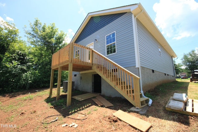 1524 Brown Ave, Jefferson City, TN 37760 - rear view of house featuring a deck, crawl space, and stairs