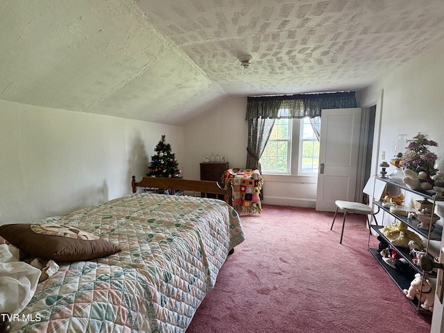 2572 May Rd, Talbott, TN 37877 - carpeted bedroom featuring lofted ceiling and a textured ceiling
