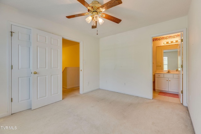 811 Fain Ave Unit 811, Kingsport, TN 37660 - unfurnished bedroom with light carpet, ensuite bathroom, and a ceiling fan