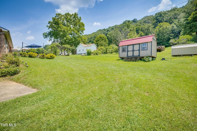 1049 Cooks Valley Rd, Kingsport, TN 37664 - view of grassy yard featuring a storage unit