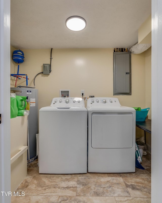 210 Anderson Rd, Johnson City, TN 37601 - laundry area with electric panel, independent washer and dryer, and water heater