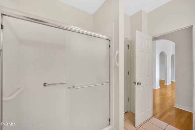 114 Wiltshire Dr, Gray, TN 37615 - full bath featuring a stall shower and tile patterned floors