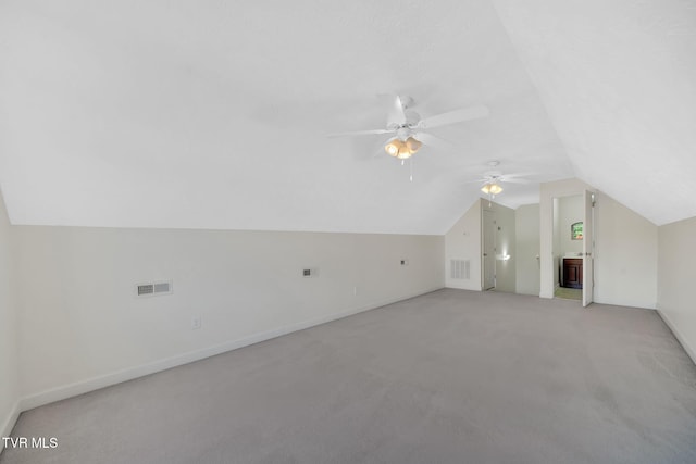 114 Wiltshire Dr, Gray, TN 37615 - bonus room with light colored carpet, lofted ceiling, and a ceiling fan