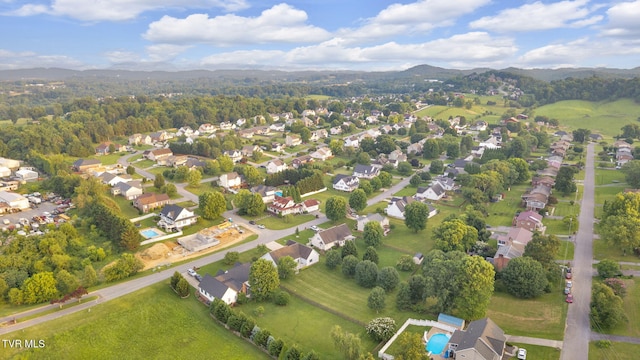 114 Wiltshire Dr, Gray, TN 37615 - aerial view of property and surrounding area with a mountainous background and nearby suburban area