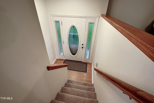 220 Tallman Dr, Blountville, TN 37617 - foyer entrance featuring wood finished floors and stairway