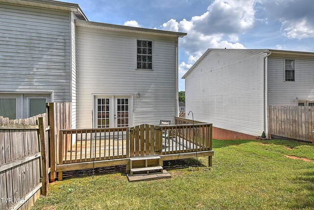 49 Tulip Grove Cir Unit 6, Bristol, TN 37620 - rear view of property featuring a deck, a fenced backyard, and french doors
