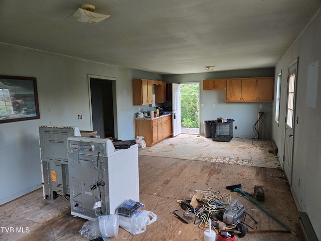 5875 Blue Springs Pkwy, Mosheim, TN 37818 - kitchen with brown cabinets and light countertops