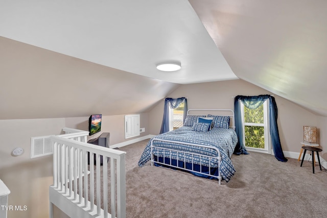 104 Kincheloe Rd, Fall Branch, TN 37656 - carpeted bedroom with lofted ceiling and baseboards