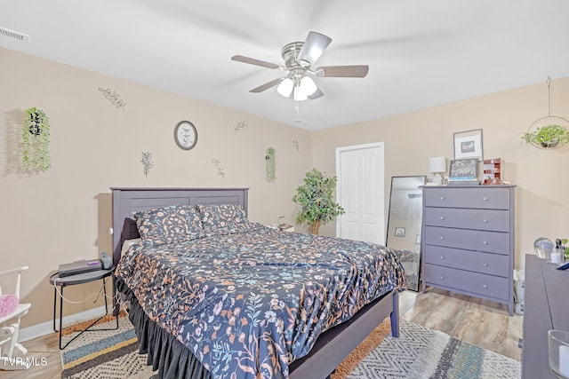 104 Kincheloe Rd, Fall Branch, TN 37656 - bedroom with light wood finished floors, a ceiling fan, and a closet