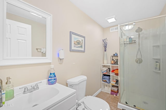 104 Kincheloe Rd, Fall Branch, TN 37656 - full bathroom featuring a stall shower, vanity, and tile patterned flooring