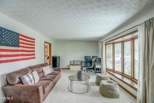 400 Heatherview Ct, Kingsport, TN 37663 - living area featuring carpet flooring, an office area, and a textured ceiling