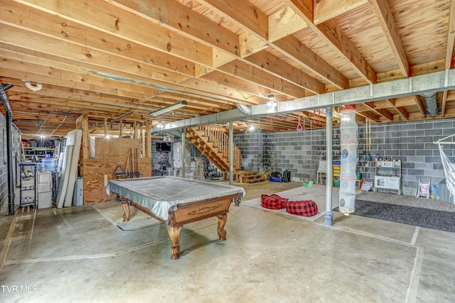 400 Heatherview Ct, Kingsport, TN 37663 - game room featuring unfinished concrete floors and billiards table