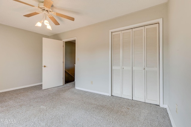 815 7th St Unit 815, Bristol, TN 37620 - unfurnished bedroom featuring carpet, a closet, and ceiling fan
