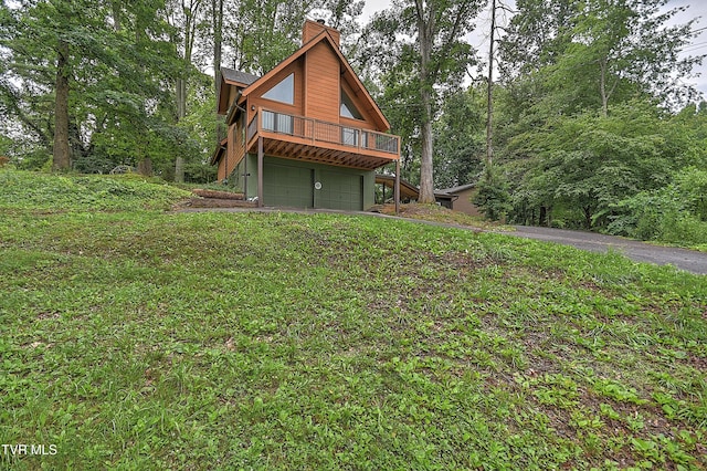 190 Sycamore Cir, Jonesborough, TN 37659 - view of front of house with a chimney, a garage, and a deck