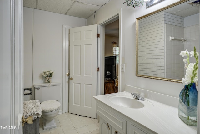 1710 Sundale Rd, Johnson City, TN 37604 - full bath featuring vanity, tile patterned floors, and a drop ceiling
