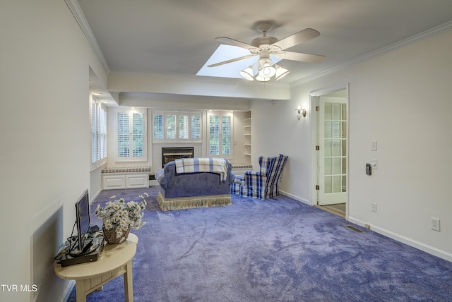 1710 Sundale Rd, Johnson City, TN 37604 - carpeted bedroom with ornamental molding, a fireplace, and ceiling fan