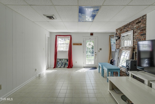 1710 Sundale Rd, Johnson City, TN 37604 - living room with a drop ceiling and light tile patterned floors